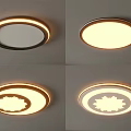 Modern Round Ceiling Lights With Illuminated Patterns And Various Designs 3d model