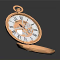 Elegant Open Copper Colored Pocket Watch With Roman Numeral Dial And Mechanical Design