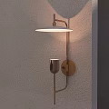 Modern Brass Wall Sconce With White Shade And Elegant Lighting Design 3d model