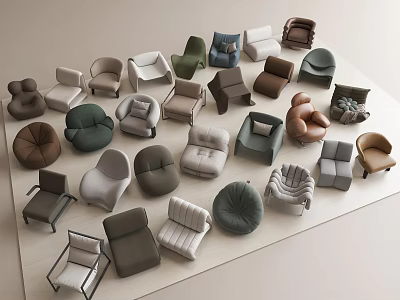 Comfortable Lazy Sofa Collection With Various Styles And Color Options For Living Room 3d model