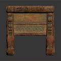 Classic Carved Wooden Bench With Intricate Patterns And Decorative Legs Design