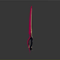 Red And Gold Long Blade Weapon With Modern Design And Shiny Finish