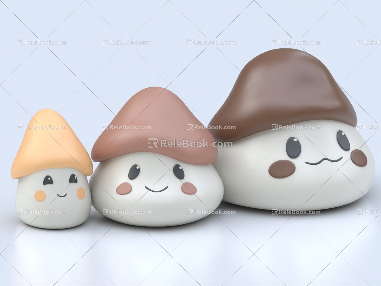 Cartoon Mushroom Cartoon Characters Cartoon Mushroom Man Ornaments Decoration Handset 3d model