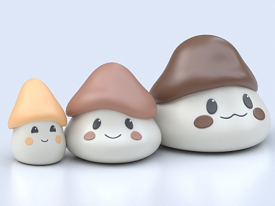 Cartoon Mushroom Cartoon Characters Cartoon Mushroom Man Ornaments Decoration Handset 3d model