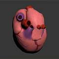 Realistic 3D Human Heart Model With Pink Tissue And Purple Blood Vessels