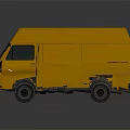 Vintage Yellow Delivery Van With Classic Boxy Design And Smooth Exterior