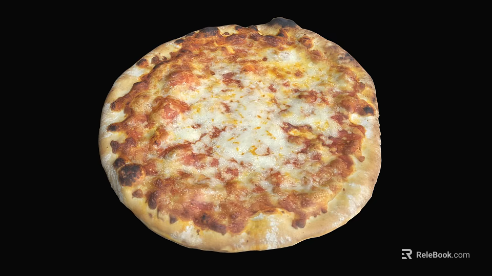 Freshly Baked Cheesy Pizza With Melted Cheese And Golden Crust 3d model 