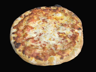 Freshly Baked Cheesy Pizza With Melted Cheese And Golden Crust 3d model