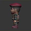Cartoon Man Wearing Red Beret Green Top Orange Vest And Pink Boots