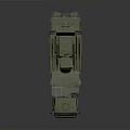 Military Green Tank With Roof Mounted Missile Launcher and Multiple Wheels