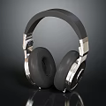 Sleek Modern Over Ear Headphones With Metallic Silver Accents And Black Ear Cups