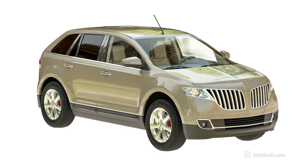 Beige SUV Car With Sleek Body Design Chrome Grille And Stylish Wheels Windows 3d model 