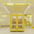 Bright Yellow Indoor Playground with White Star Fantasy Theme Claw Machines and Cartoon Characters