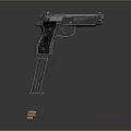 Modern Tactical Pistol Firearm With Magazine Bullets And Design Details