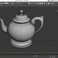 Elegant Silver Teapot Tableware Set With Shiny Metallic Finish And Classic Design 3d model