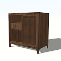Modern Wooden Coffee Table With Drawer Slatted Panel And Four Legs Design