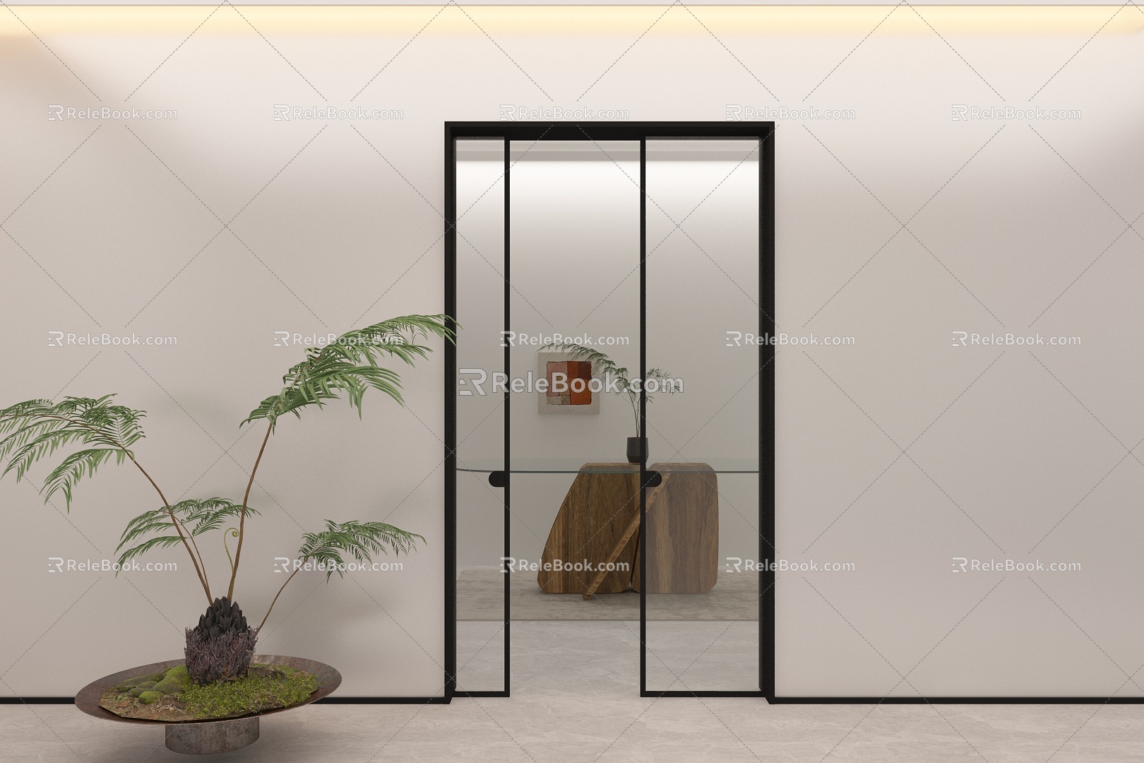 glass sliding door 3d model