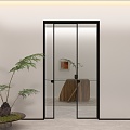 glass sliding door 3d model