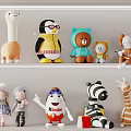 Modern Toy Children's Plush Toy Zebra Cub Bear Penguin Fawn Alpaca Doll 3d model