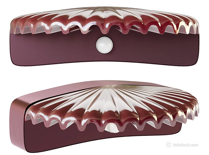 Elegant Modern Wall Lamp With Scalloped Glass Edge And Burgundy Finish Circular Light Design 3d model 