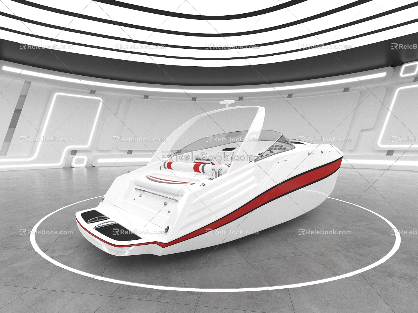 Modern yacht boat motorboat model