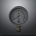 Industrial Pressure Gauge With Metal Case Dial Scale Pointer And Connection Fitting