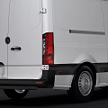 White Mercedes Benz Cargo Van Exterior Design For Commercial Transport Use