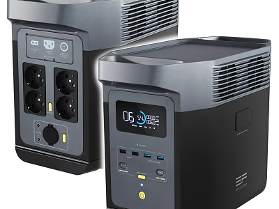 Portable Power Station With Outlets And Digital 3d model
