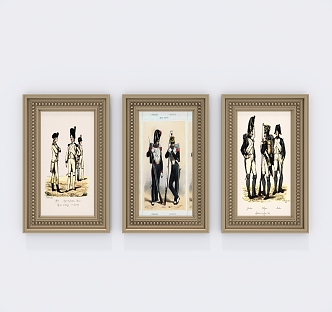 American Figure Painting Frame Decoration Hanging Painting 3d model