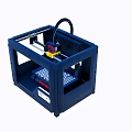 Modern 3D Printer Office Appliance With Sturdy Blue Frame Printing Platform And Nozzle Design 3d model