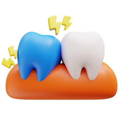 Cartoon Game Movie Character With Blue White Teeth Yellow Lightning Bolts And Orange Base 3d model