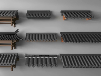 Chinese-style eaves line 3d model