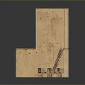 Wooden Corner Frame Structure Featuring Pallet Bench And Plank Construction 3d model