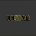 Wooden Stone Stacked Blocks With Moss Covered Colorful Spots And Natural Texture