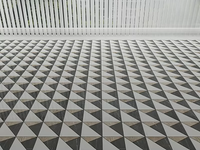 Black And White Triangular Pattern Floor Tiles For Modern Interior Design 3d model