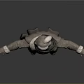 3D Character Wearing Winter Coat Green Scarf And Red Face Mask With Outstretched Arms