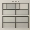Panoramic Sliding Windows With Double Section Frame And Glass Panel Design 3d model