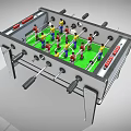 Fun Foosball Table Game Equipment With Colorful Player Figures And Green Surface