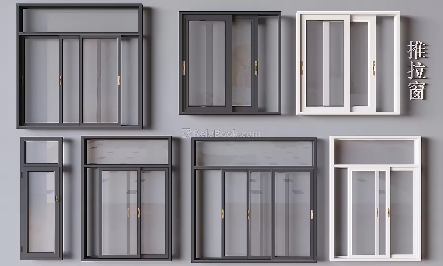 Modern sliding window Aluminum alloy sliding window Glass window Floor-to-ceiling window Balcony bedroom sliding window 3d model