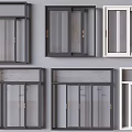 Modern sliding window Aluminum alloy sliding window Glass window Floor-to-ceiling window Balcony bedroom sliding window 3d model