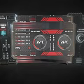 Black Red Device Panel With Temperature Gauges FPS Display And Control Knobs 3d model