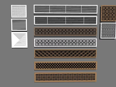 Various Decorative Air Conditioner Vents With Stylish Patterns For Home Interior 3d model