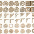 Chinese-style carved pattern totem window carved pane 3d model