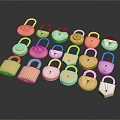 Lock head padlock pin padlock blade padlock magnetic padlock bucket lock pin door lock mortise lock 3d model