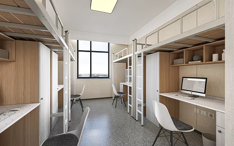 Modern Dormitory Student Dormitory Worker Dormitory Upper and Lower Burds School Dormitory 3d model