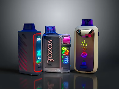VOZOL Electronic Vaping Devices With Multiple Designs And Colorful LED Screens 3d model