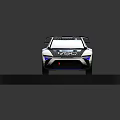 Sleek Racing Concept Car With Black White Pattern And Rear Spoiler