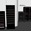 Various Modern Wine Coolers with Glass Doors and Multiple Storage Shelves Holding Wine Bottles