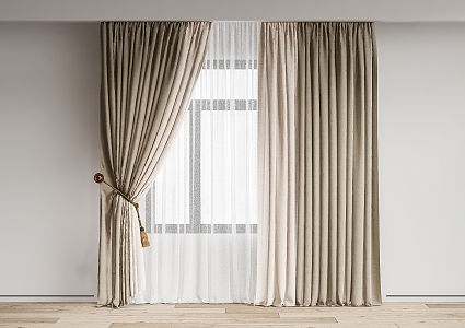 modern curtain fabric curtain gauze curtain fabric curtain 3d model