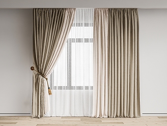 modern curtain fabric curtain gauze curtain fabric curtain 3d model